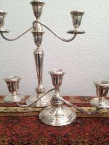 Sterling Silver Alvin 3 arm Candlestick Candelabra PAIR  