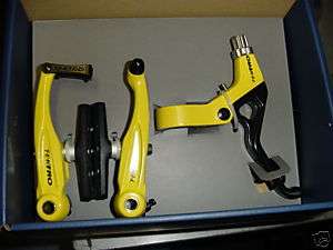 Tektro V Brake BMX Kit Yellow NEW Lever+Cable+Caliper  