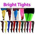 Footed Bright Neon Tights Leggings Pantyhose 80s Pants Stockings 