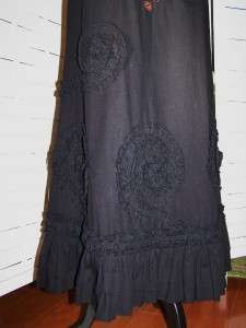 Best Lucy Paris Embroiderey Sequins Raised Rosettes Maxi Peasant Skirt 