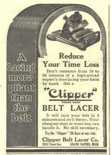 1914 ad a clipper belt lacer  