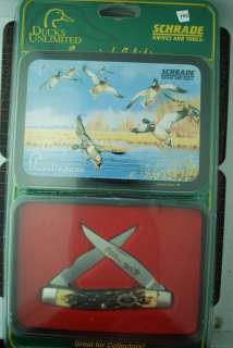 RARE SCHRADE USA UNCLE HENRY DUCKS UNLIMITED MUSKRAT KNIFE 77UH 1998 