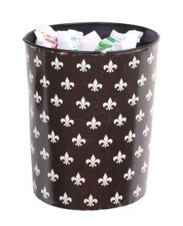   Fleur De Lis Metal WASTE BASKET Trash Can Paper NEW ORLEANS SAINTS