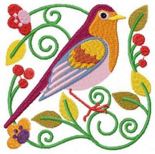 Jacobean Birds n Flowers Machine Embroidery Designs CD  