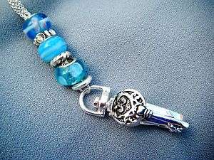   Inspired Key ID Lanyard Blue/Aqua Murano Bead Nurse RN Teacher  30 L