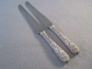 Dinner Knives Kirk & Son REPOUSSE Sterling Silver 8 3/4 ~  