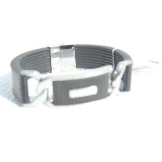 Emporio Armani Leather Logo Bracelet 100% Authentic $140 Comes with EA 