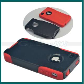 BLACK Hard 2 pieces Case Cover Color Silicone For iPhone 4 4g LO 