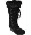 Bearpaw Kaska Suede Fur Trim Wedge Boot reviews and comments