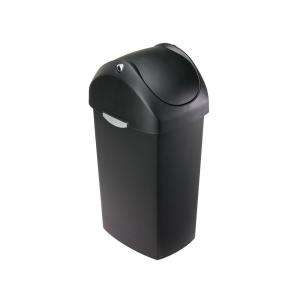 Simplehuman 40 Lt. Plastic Swing Lid Trash Can in Black CW1336 at The 