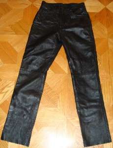   Biker Pants Men Size 30 Women Size S Black Genuine Leather  