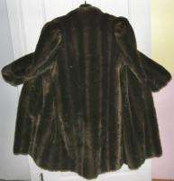 nice faux mink fur coat vintage Sirbain sable large sz  
