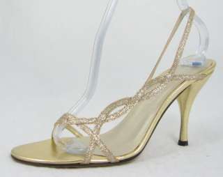 210 ANNE KLEIN FRANCIE Gold Womens EVENING Shoes 8 M  