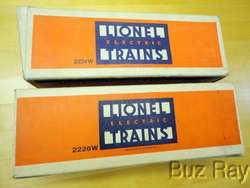 Lionel 2224W 2226W EMPTY BOXES ONLY  