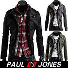 PJ Mens ★Unique Leather Sleeves UK Patched ★Coat Jacket  