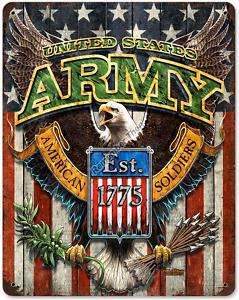 United States Army Est 1775 military metal sign w/eagle  