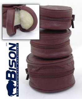 BISON SOFT LEATHER FLY REEL CASE 3 SIZES AVAILABLE  