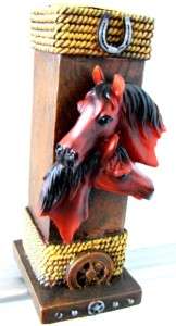 CANDLE STAND W/HORSES SHOE STAR LUCKY GIFT FIGURINES NU  