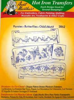 New Aunt Marthas Pansy Butterfly Pattern Transfer  