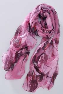 begonia flower ink style womens cotton neck scarf shwal  