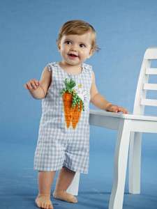 New Boys Easter Bunny carrot Mud pie boys shortall outfit 0 6 9 12 12 