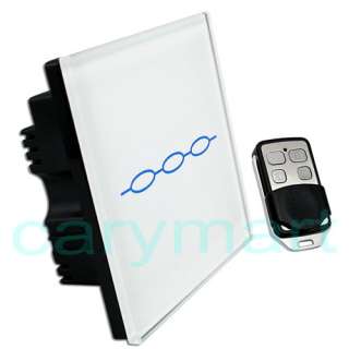 Gang Touch & Remote Wall Switch White Glass Panel  