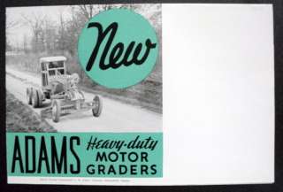 Adams 1936 Heavy Duty Motor Graders No. 50 & 51 Gas & Diesel Engine 
