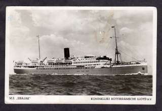 Netherlands MS Sibajak Rotterdamsche Lloyd 1948 RPPC, some foxing 