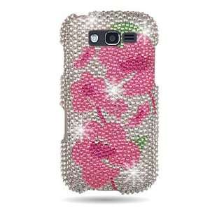  CENTRAL Brand Hard Snap On Case With SILVER PINK BEGONIA Bling Bling 