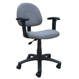   BOSS GREY DELUXE POSTURE CHAIR W/ ADJUSTABLE ARMS   Delivered Office