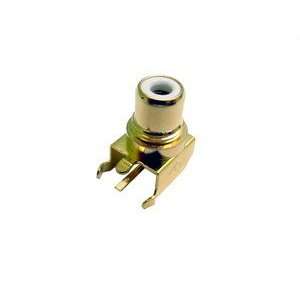  Threaded Right Angle Gold RCA Jack PCB Mount Blue Insert 