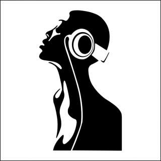 DJ Headphone Music Room, Bedroom Large Vinyl Wall Sticker  