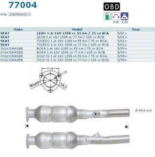   Catalyseur Volkswagen Golf 4 1.4i 16V BCA 5/99