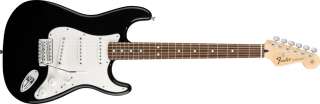 Fender Standard Stratocaster (Strat) Electric Guitar, Black, Gig Bag 