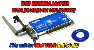   Wireless PCI LAN AP Adapter Card Internal for XP Vista Win 7  