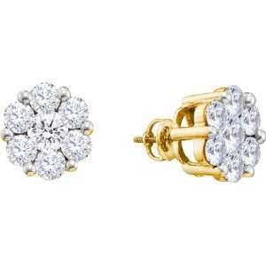  0.50CTW DIAMOND FLOWER EARRINGS Jewelry