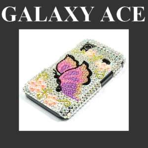    COQUE HOUSSE STRASS BLING pour SAMSUNG S5830 GALAXY ACE   PAPILLON