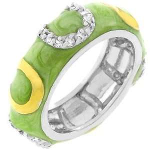  Light Green Enamel Horseshoe Ring (size 10) Everything 