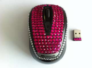 MICROSOFT HOT PINK DIAMANTE CRYSTAL USB WIRELESS MOUSE WITH NANO 