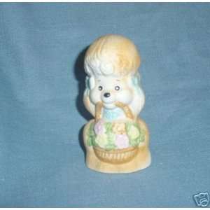  Porcelain Jasco Puppy with Basket of Flowers Bell 