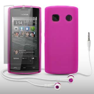 FROSTED TPU GEL CASE FOR NOKIA 500 PINK (3 IN 1 PACK)  