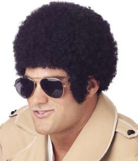 Afro Black traditional tight curl afro wig with long sideburns. One 