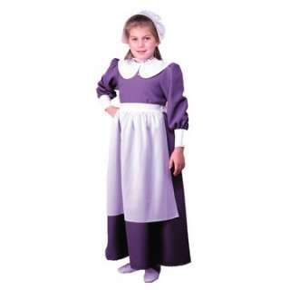 Child Pilgrim Girl Costume   This gray polyester dress with a white 
