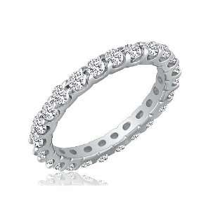 14K White Gold Anniversary Diamond Eternity Ring, Sizes 3 9 ( 2cttw.G 