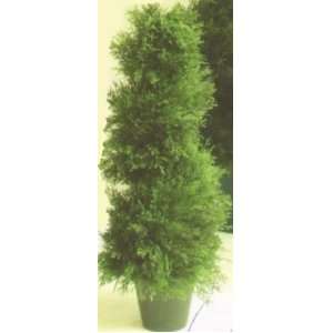  2 foot Artificial Spiral Cedar Topiary Tree Plant in a Pot 