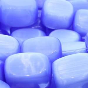 Blue Fiber Optic  Rectangle Plain   18mm Height, 14mm Width, Sold by 