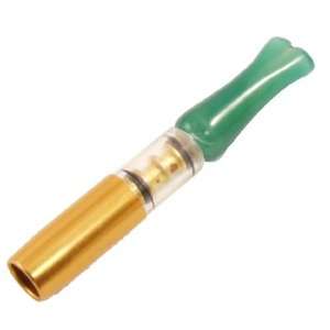   Gold Tone Plastic Holder Cigarette Tobacco Filter w Green Mouthpiece
