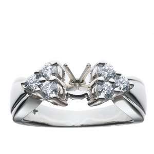   Brilliant Diamond Cluster Engagement Ring Setting (1/2 ct tw, H, SI2