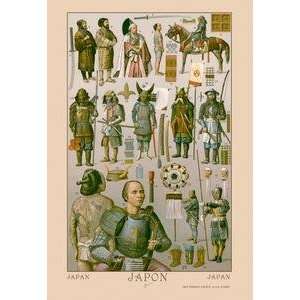 Paper poster printed on 20 x 30 stock. Japan   Ainos Military Costume 