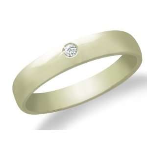10k Yellow Gold Solitaire Diamond Band Ring (0.03 cttw, I J Color, I2 
